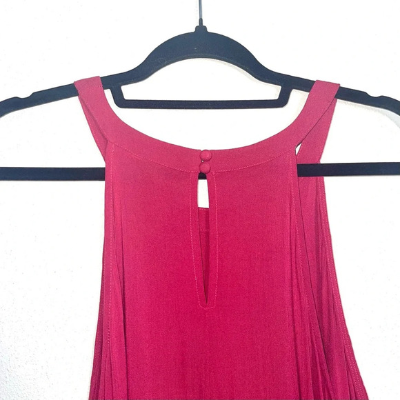 Torrid Hot Pink Rayon Slub Halter Neck Tiered Ruffle Tank Top 2X Women’s - Picture 8 of 13